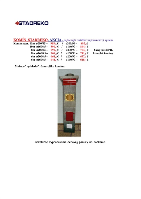 Akcia - Komín  Stadreko